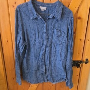 Denim Aztec Button Up Shirt